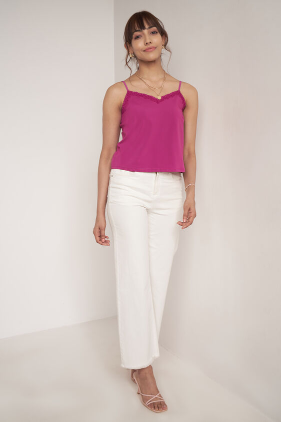 Pink Solid Straight Top, Pink, image 2