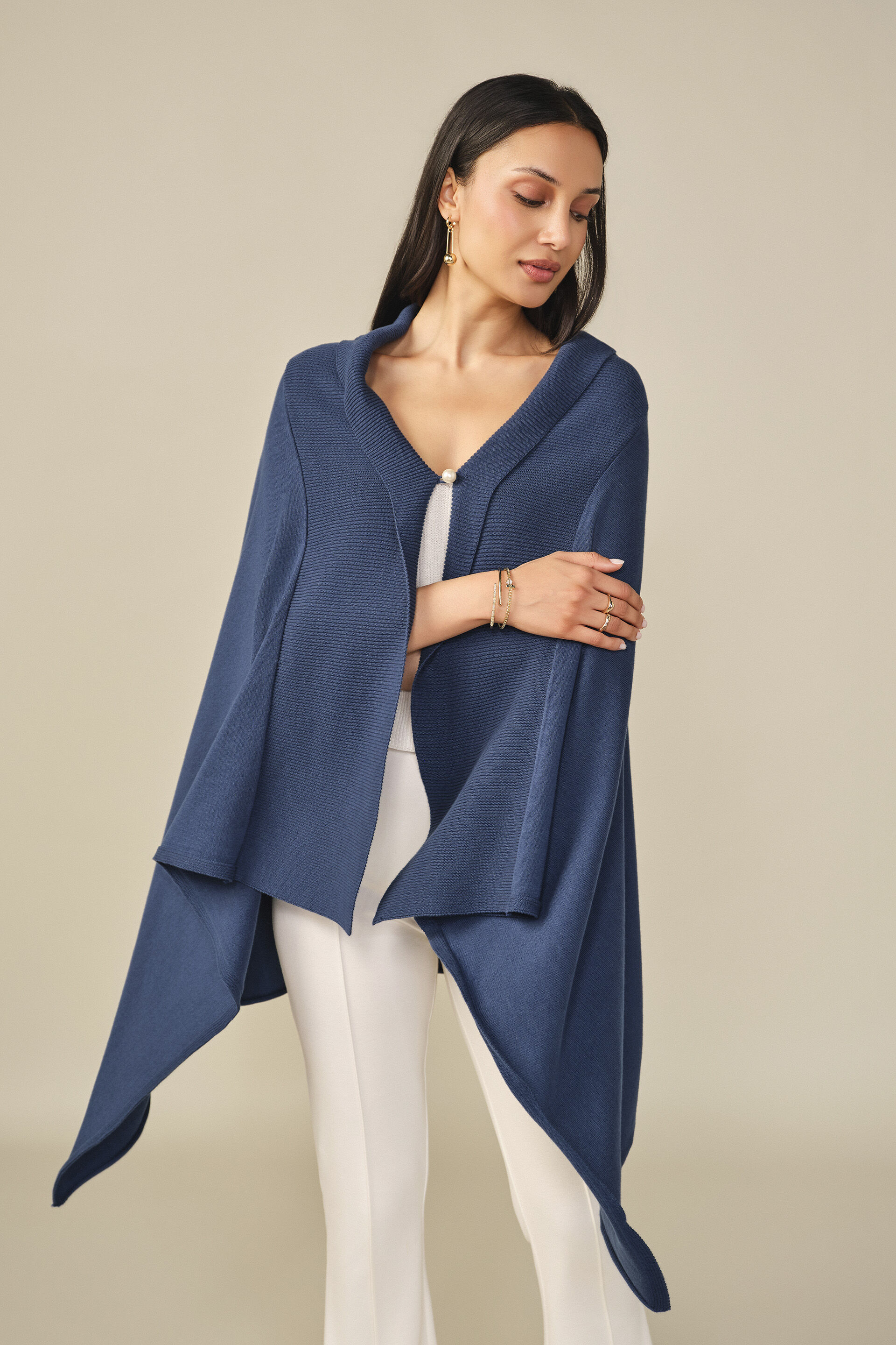Relaxed Cotton Overlayer in Navy, Navy, image 4