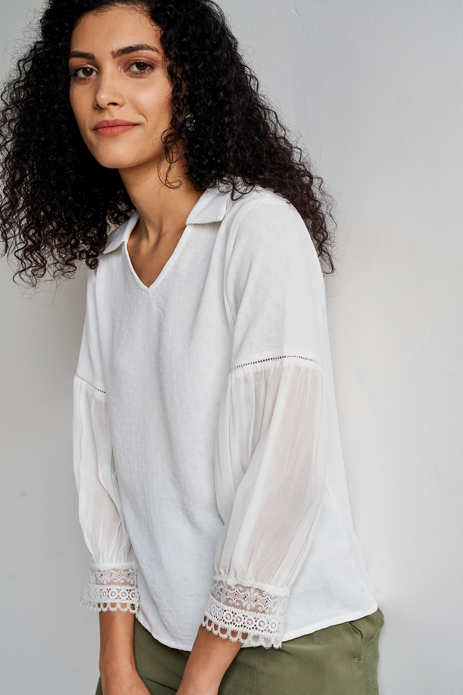 White Self Design Straight Top, White, image 1