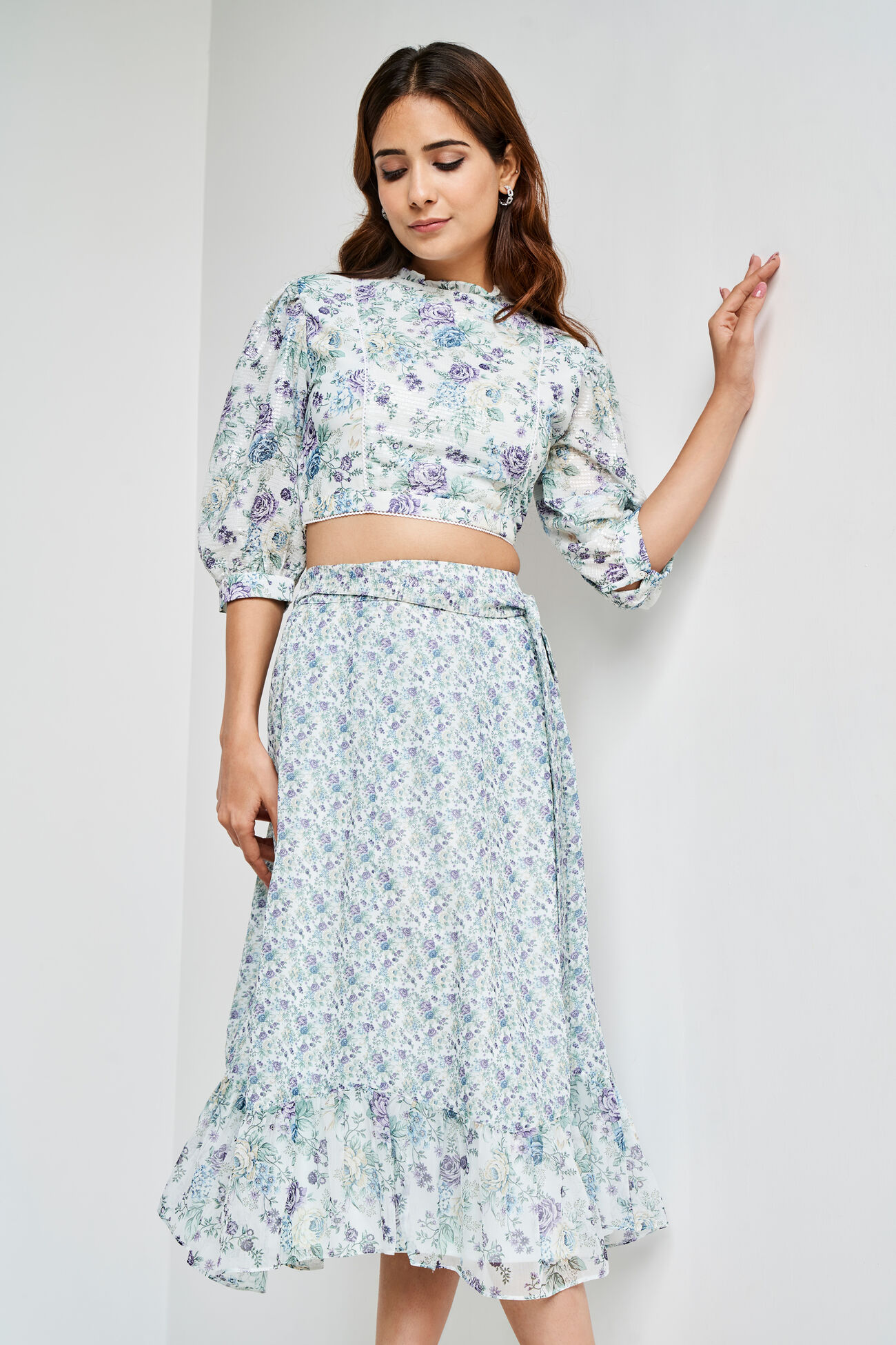 Multi Color Floral Flared Set, Multi Color, image 4