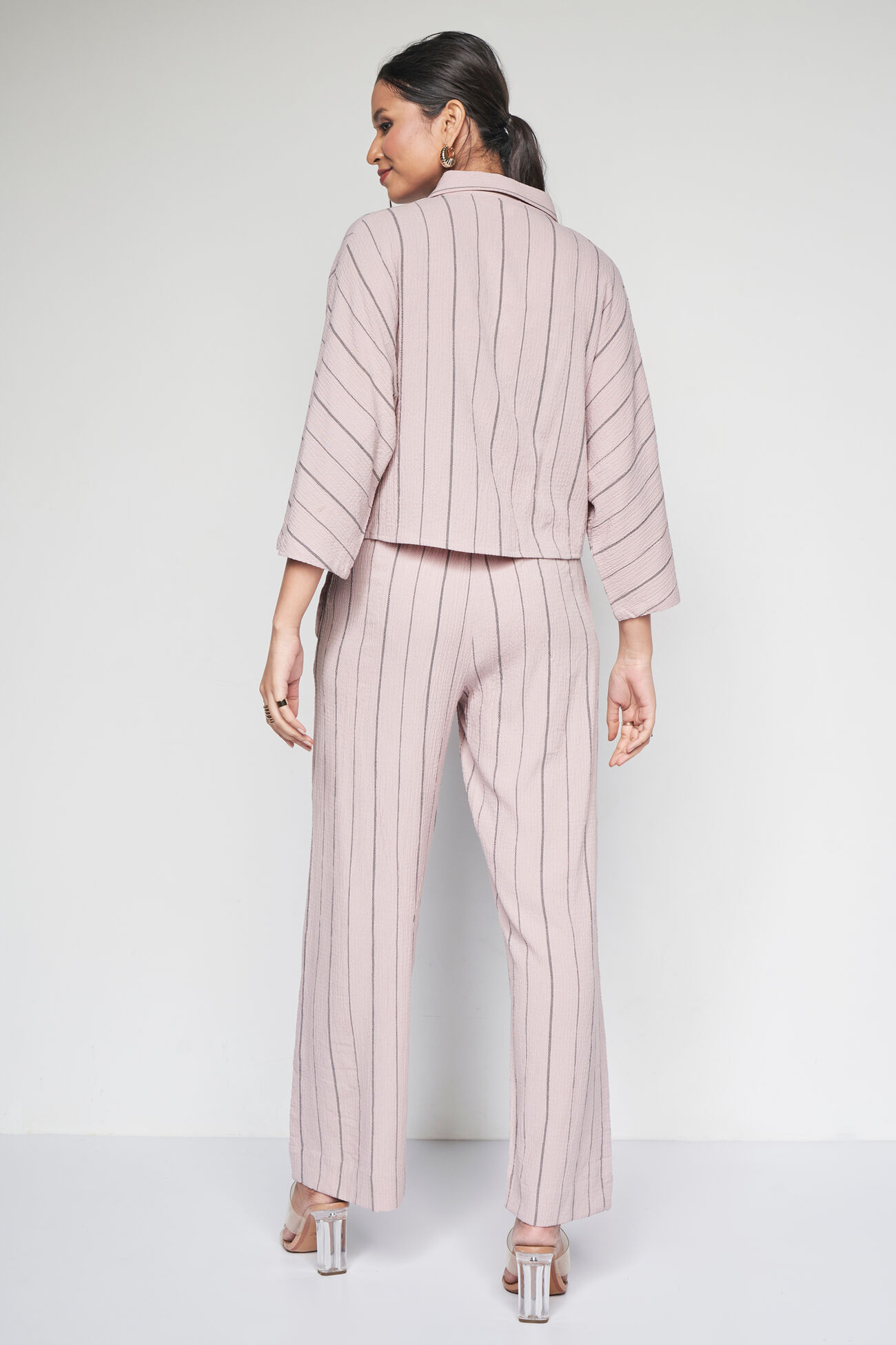 Pinstripe Pair Co-ords Set, Pink, image 4