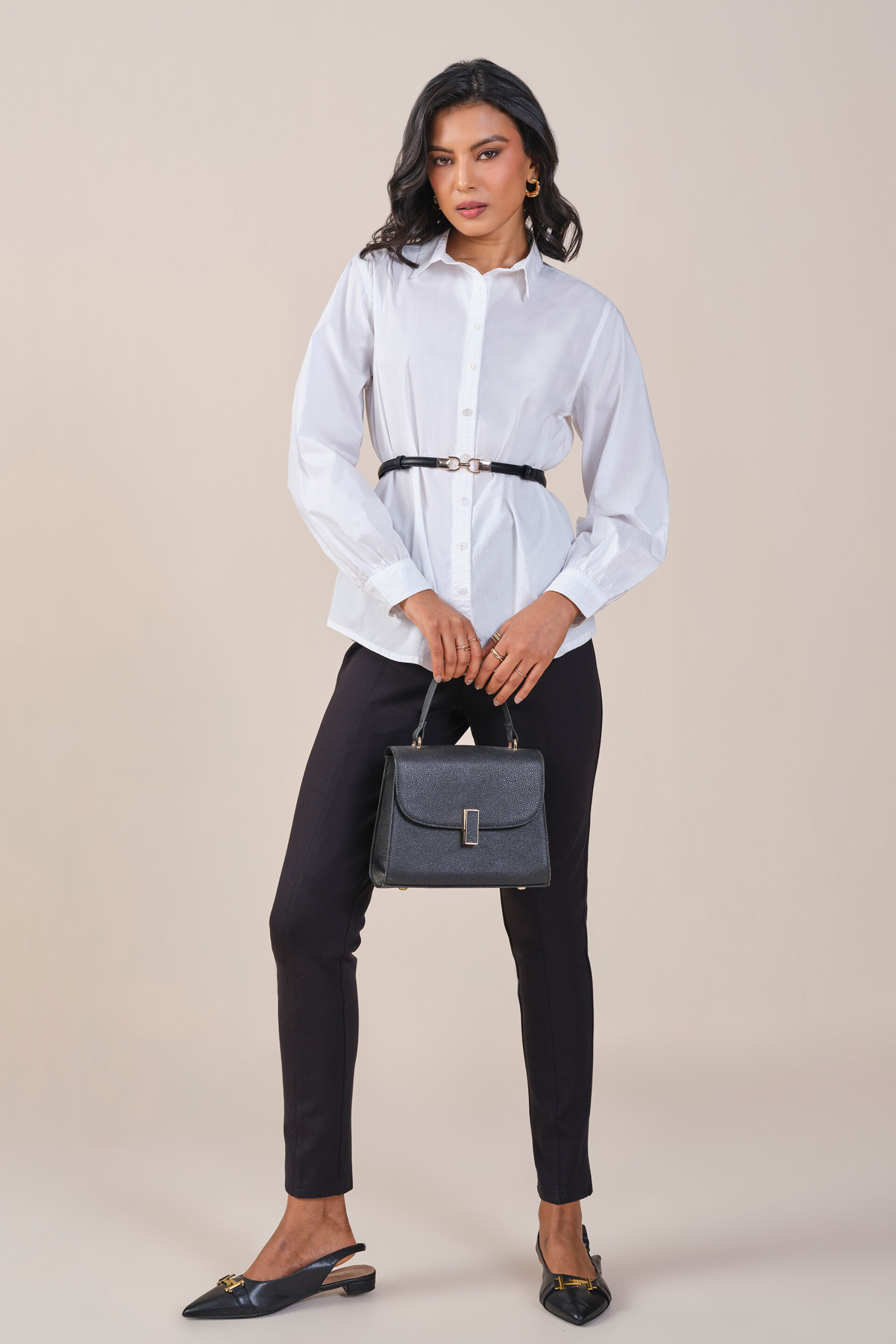 Glow on Cotton Shirt, White, image 2