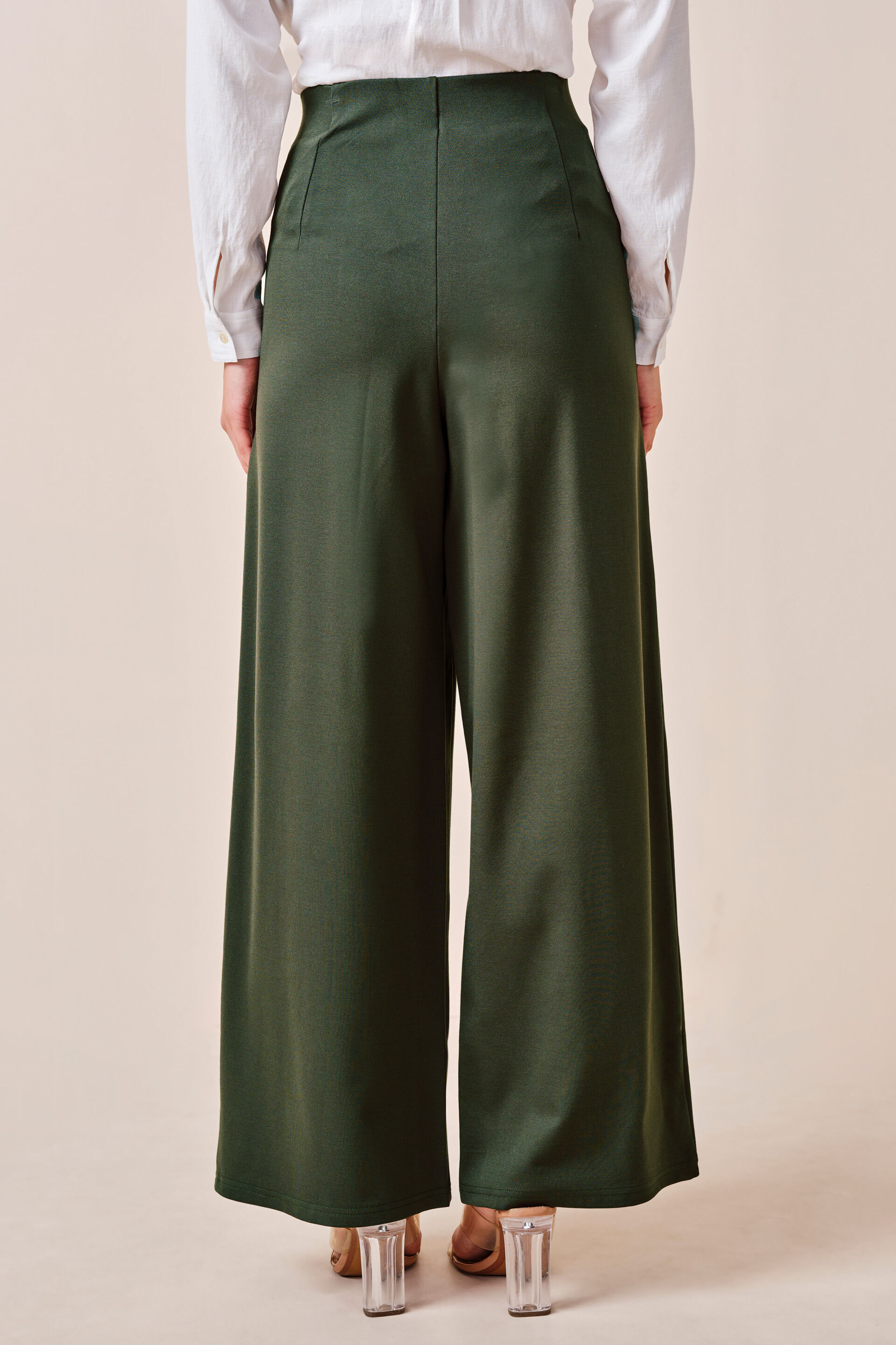 Jenna Rayon-blend Trousers, Olive, image 4