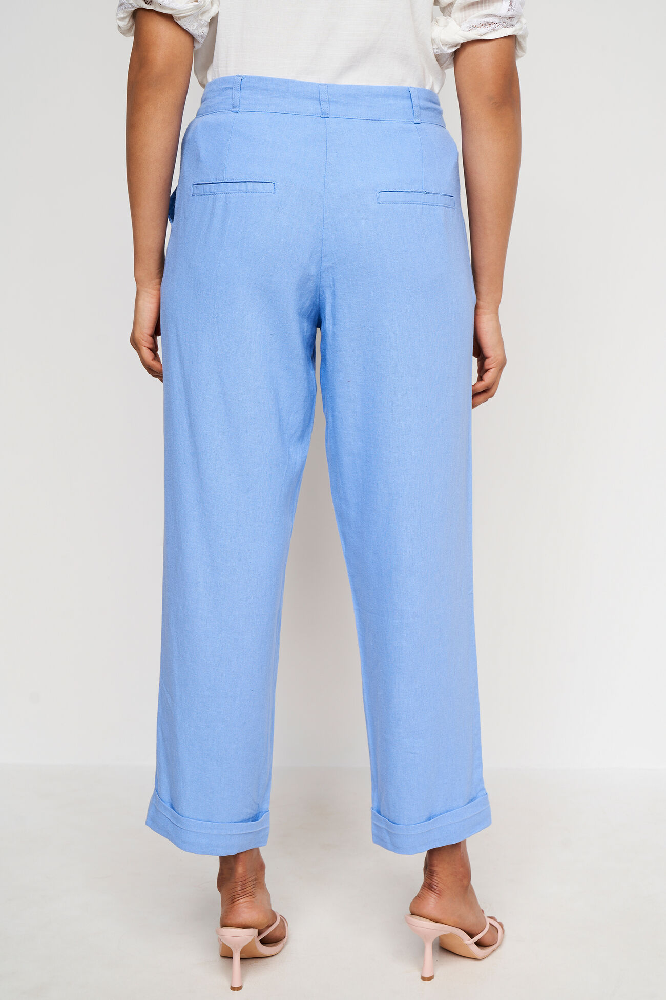 Blue Solid Straight Bottom, Blue, image 3