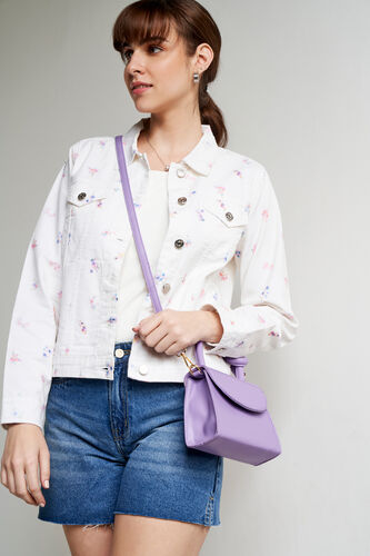 White Floral Straight Jacket, White, image 1