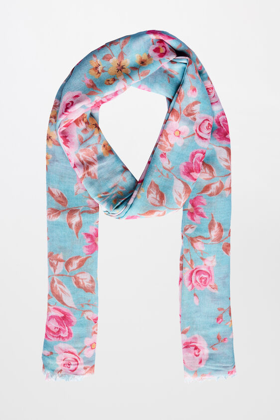 Green Print Scarf, , image 1
