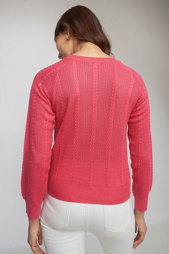 Pink Solid Straight Top, Pink, image 4