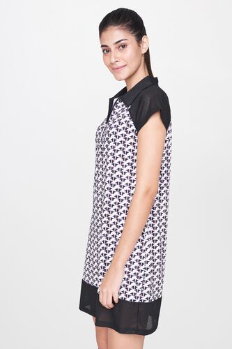 3 - Multi Geometric Shirt Collar A-Line Dress, image 3