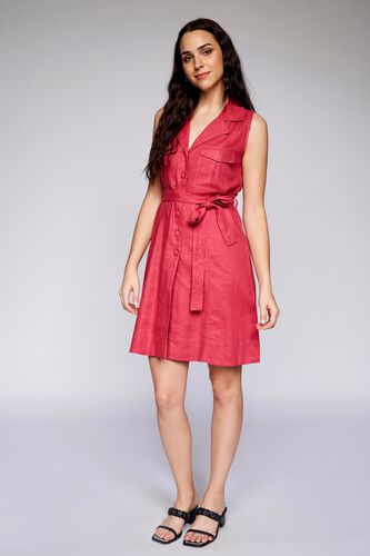 2 - Wine Solid Curved Dress, image 2