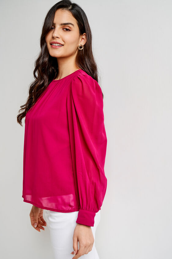 Pink Solid Straight Top, Red, image 6