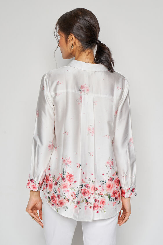Floral Kaleidoscope Top, White, image 5