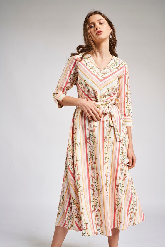 8 - Pink - White Floral Fit and Flare Dress, image 8