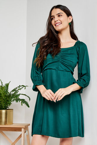 Teal Solid Straight Dress, Teal, image 1