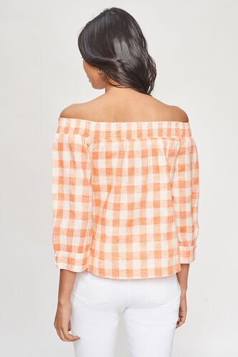 5 - Coral Checked A-Line Top, image 5