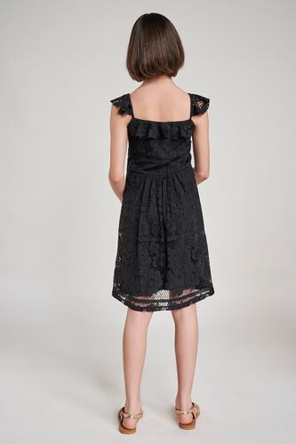 3 - Black Solid Fit And Flare Dress, image 3