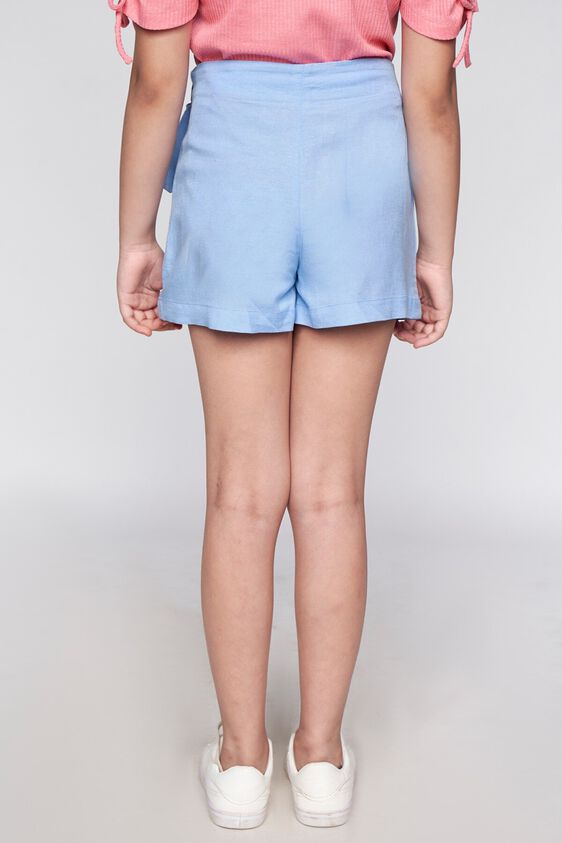 3 - Powder Blue Solid Straight Shorts, image 3
