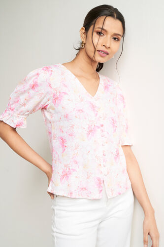 Multi Color Floral Straight Top, Multi Color, image 4