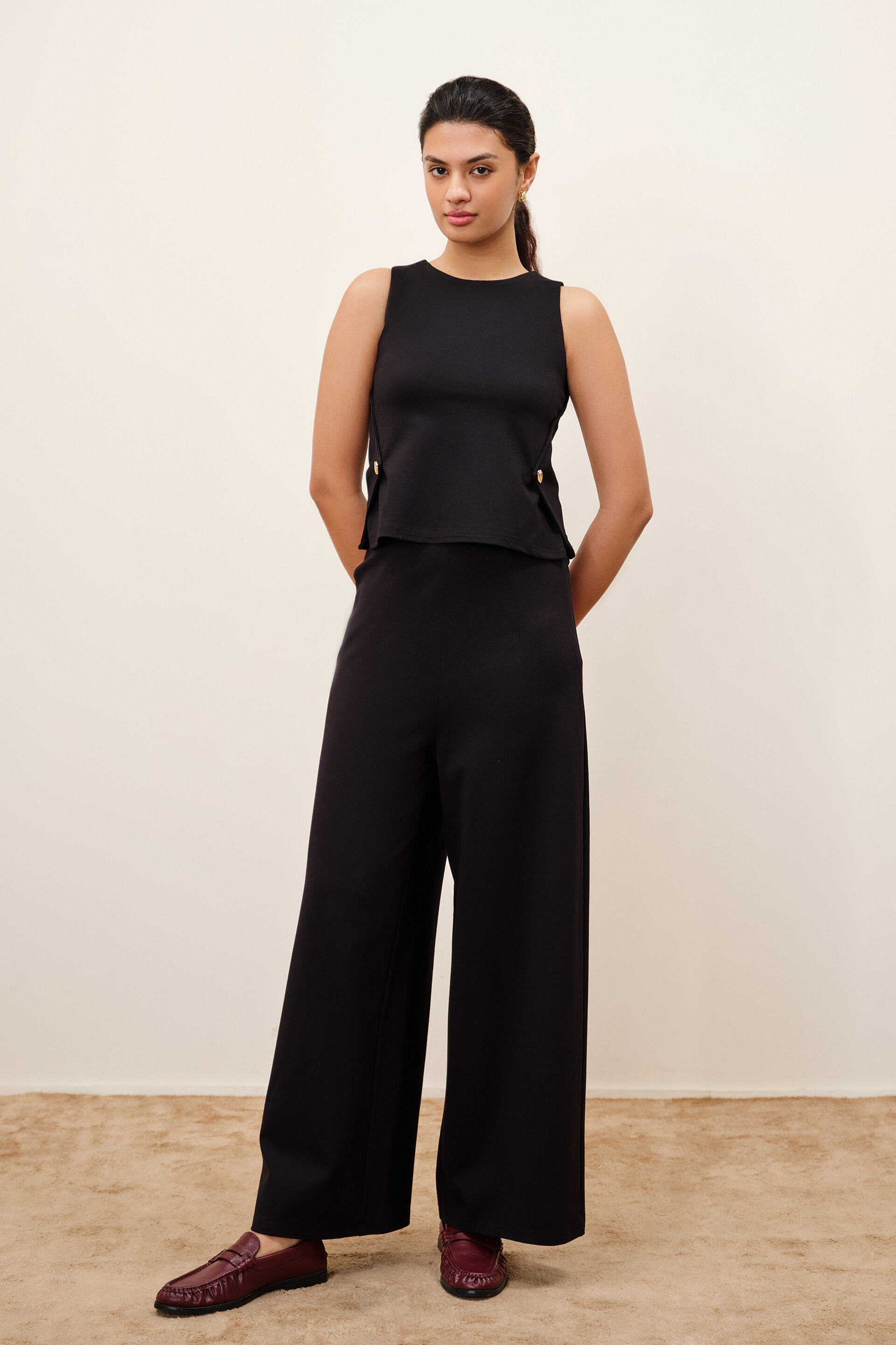 Lorraine Black Knitted Top, Black, image 3