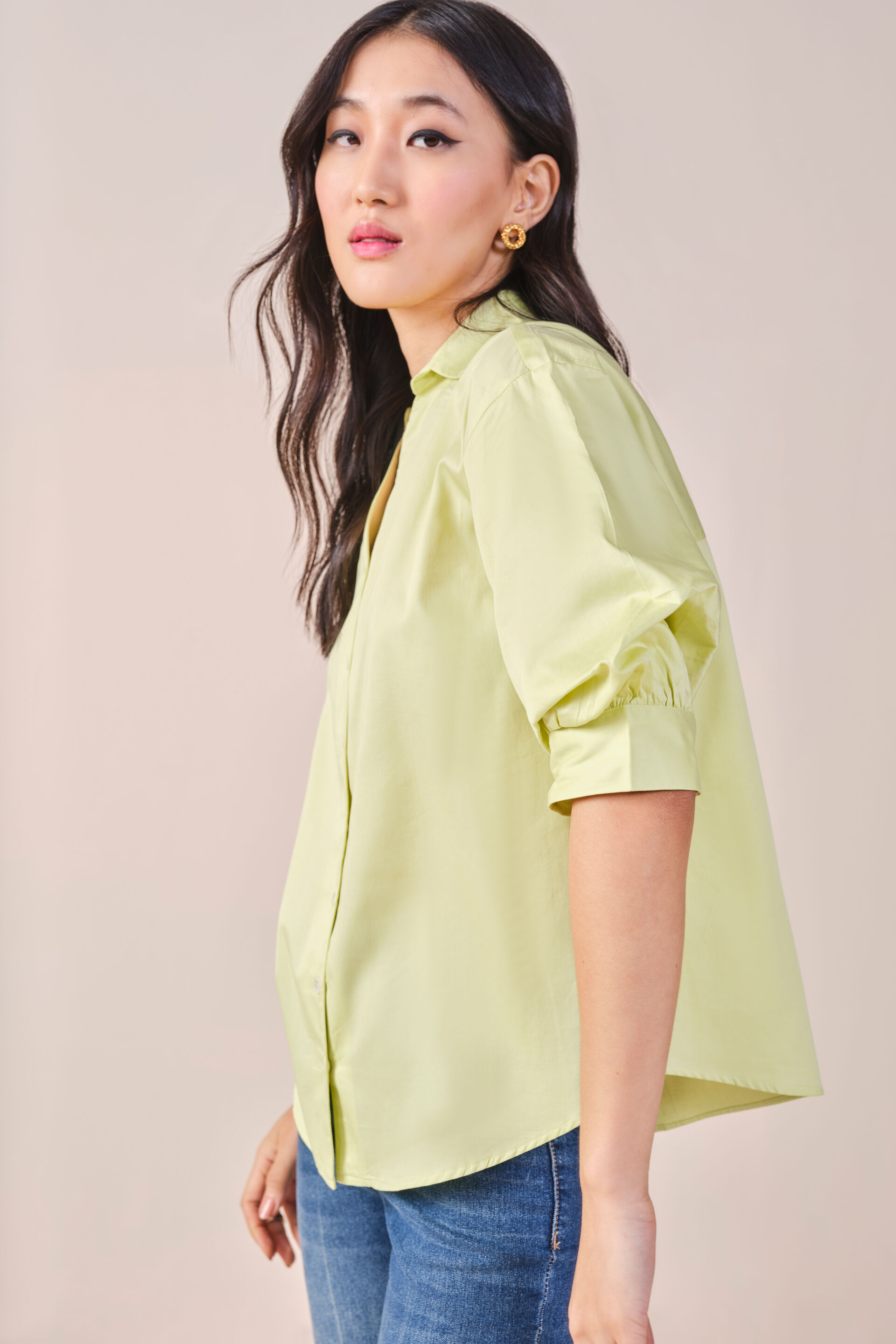 Lime Time Cotton Shirt, Lime Green, image 7