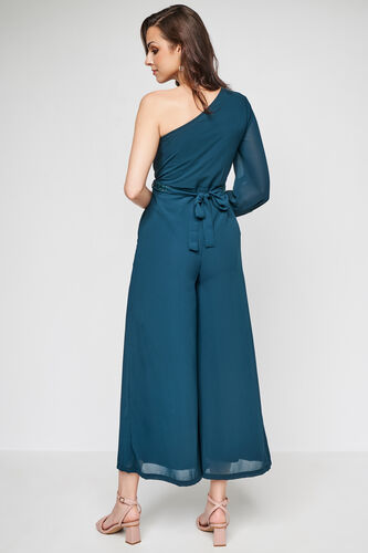 Solid Flared Jump Suit, Green, image 5