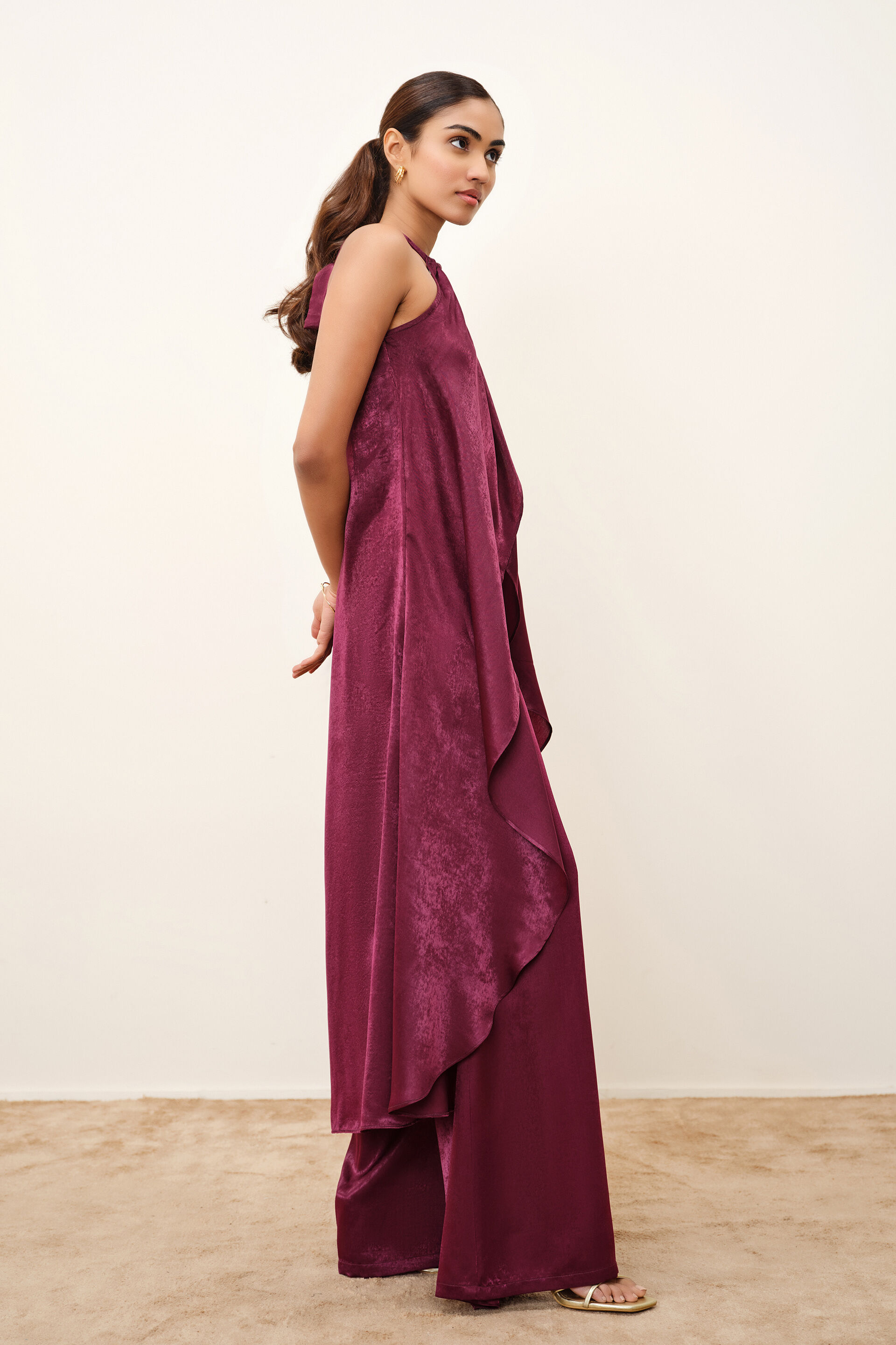 Reeza Wine Co-ord Set, Purple, image 3