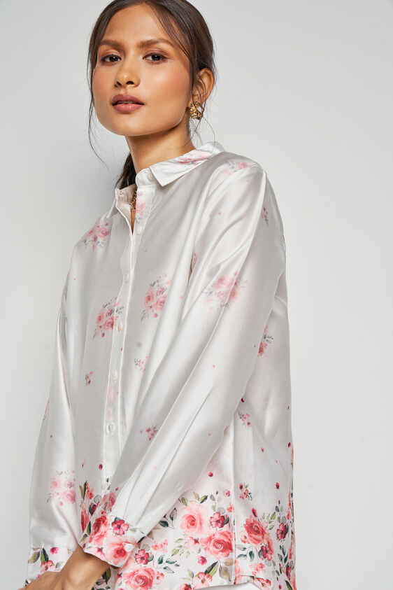 Floral Kaleidoscope Top, White, image 6