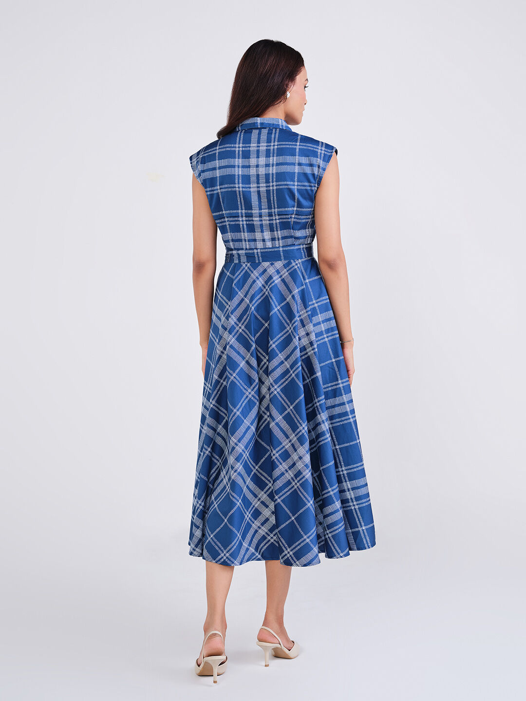 Blue Checkered Dress, Blue, image 5