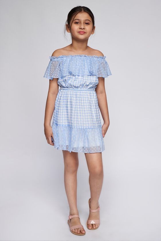 5 - Blue Checks Flounce Dress, image 5