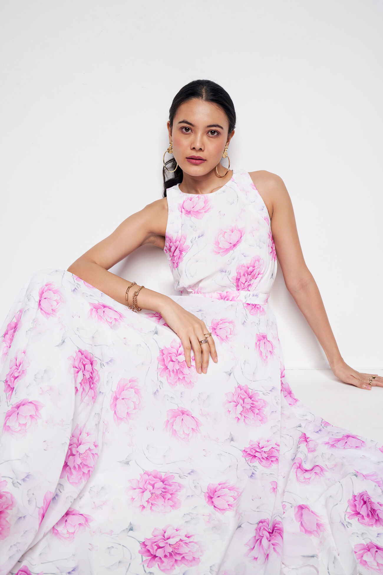 Iconic Floral Maxi Dress, Pink, image 2