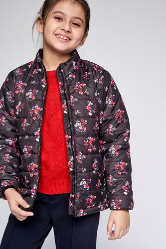 1 - Black Floral Straight Jacket, image 1