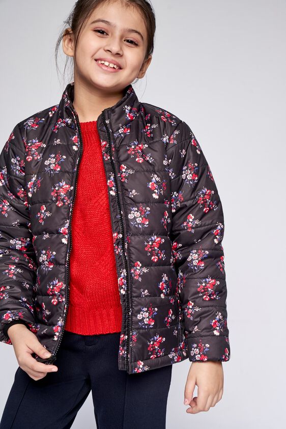 1 - Black Floral Straight Jacket, image 1