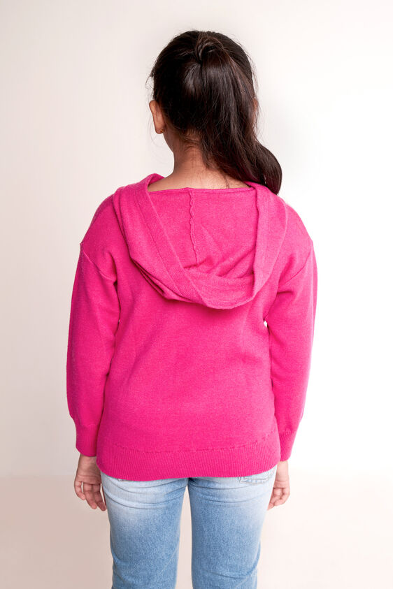 Hot Pink Solid Straight Sweatshirt, Hot Pink, image 5