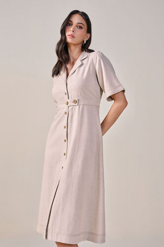 Urbanic Viscose Linen Blend Dress, Beige, image 6