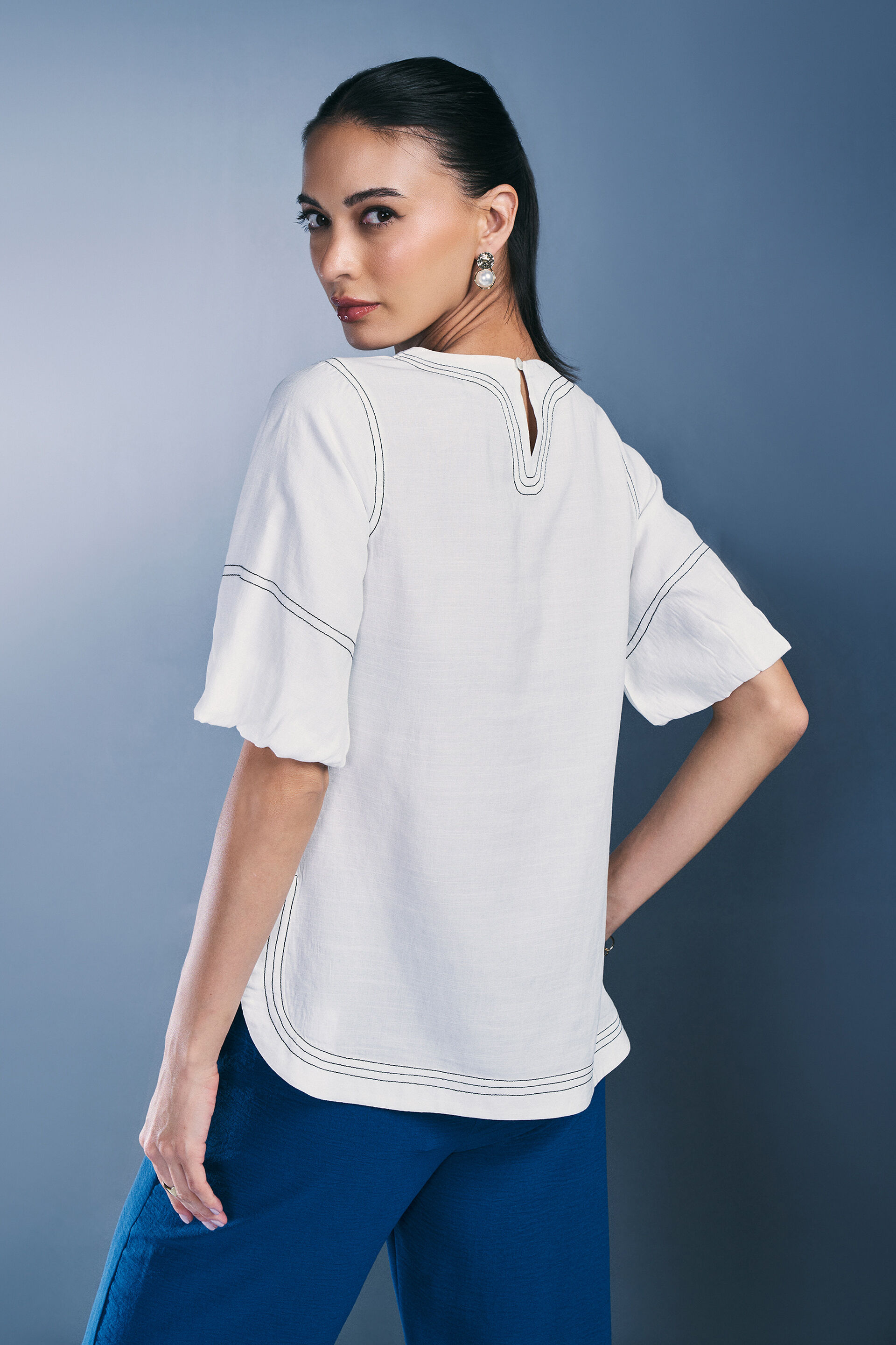 Whitney Rayon Top, White, image 5
