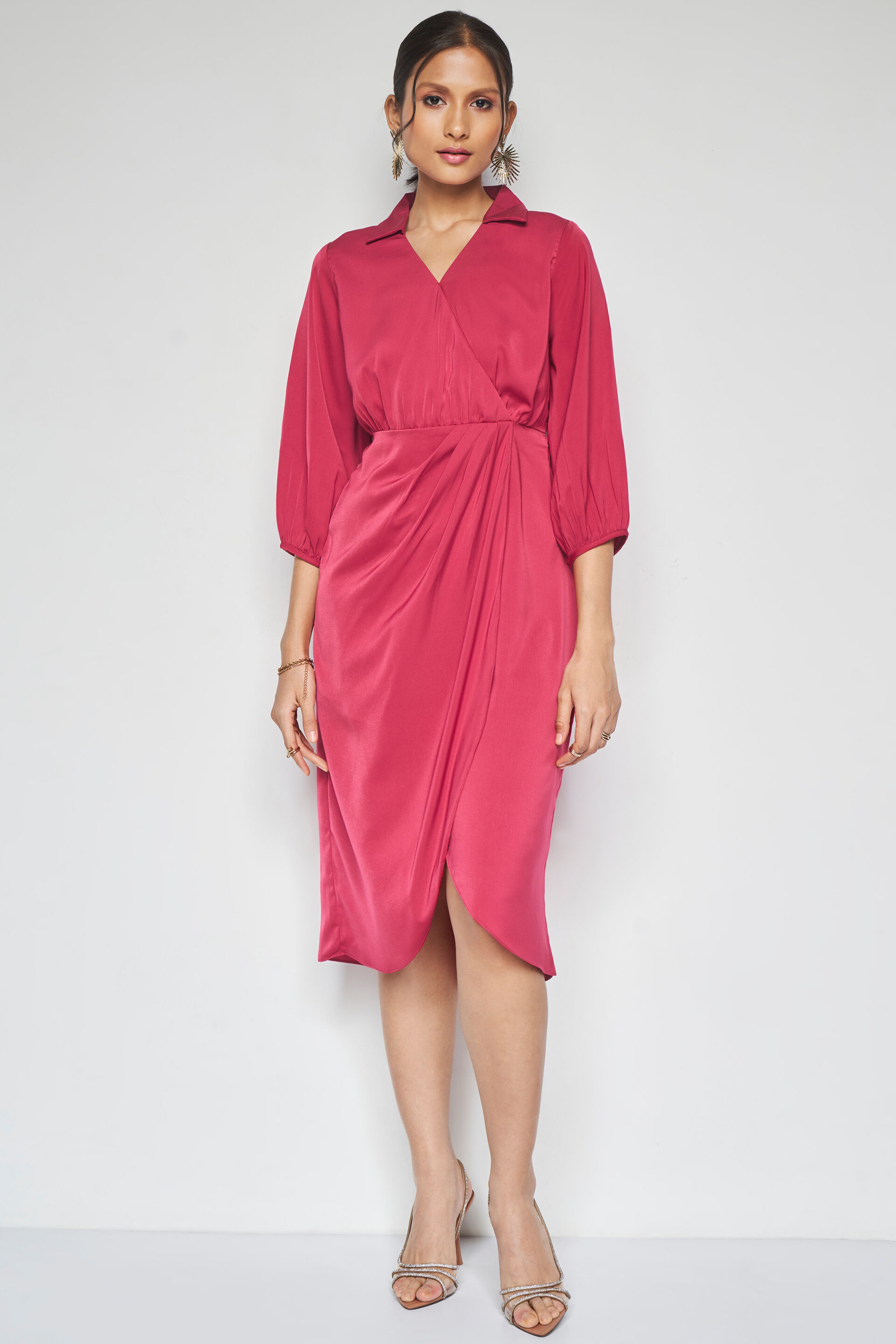 Heidi Midi Dress, Maroon, image 2