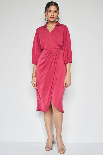 Heidi Midi Dress, Maroon, image 2