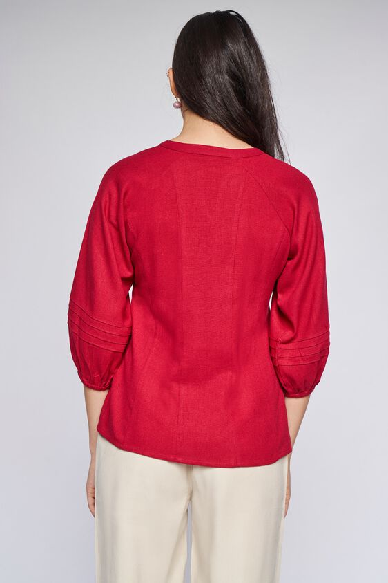 4 - Red Solid Straight Top, image 4