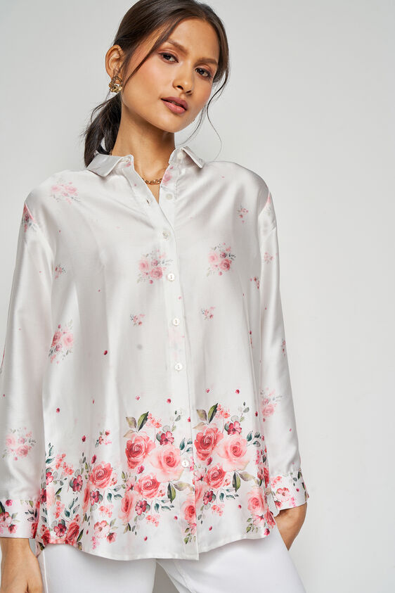 Floral Kaleidoscope Top, White, image 2