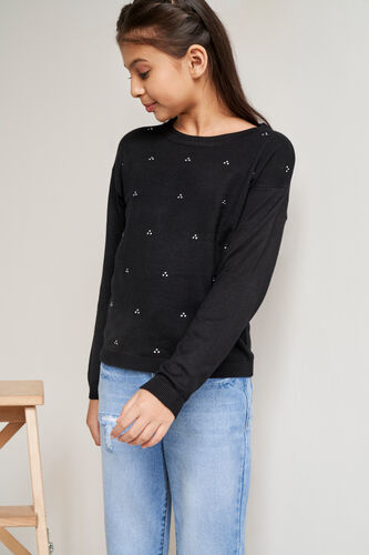 Black High Neck Top, Black, image 3