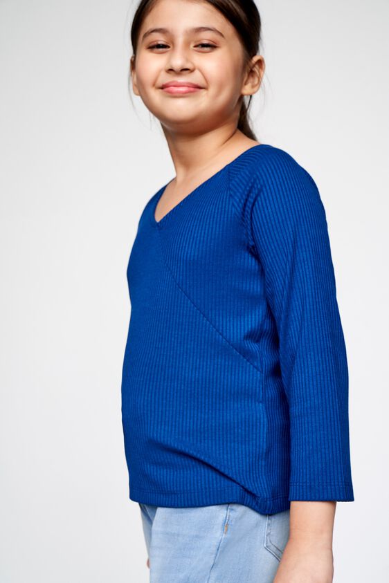 3 - Navy Blue Solid Straight Top, image 3