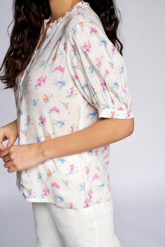 6 - White Floral Shirt Style Top, image 7