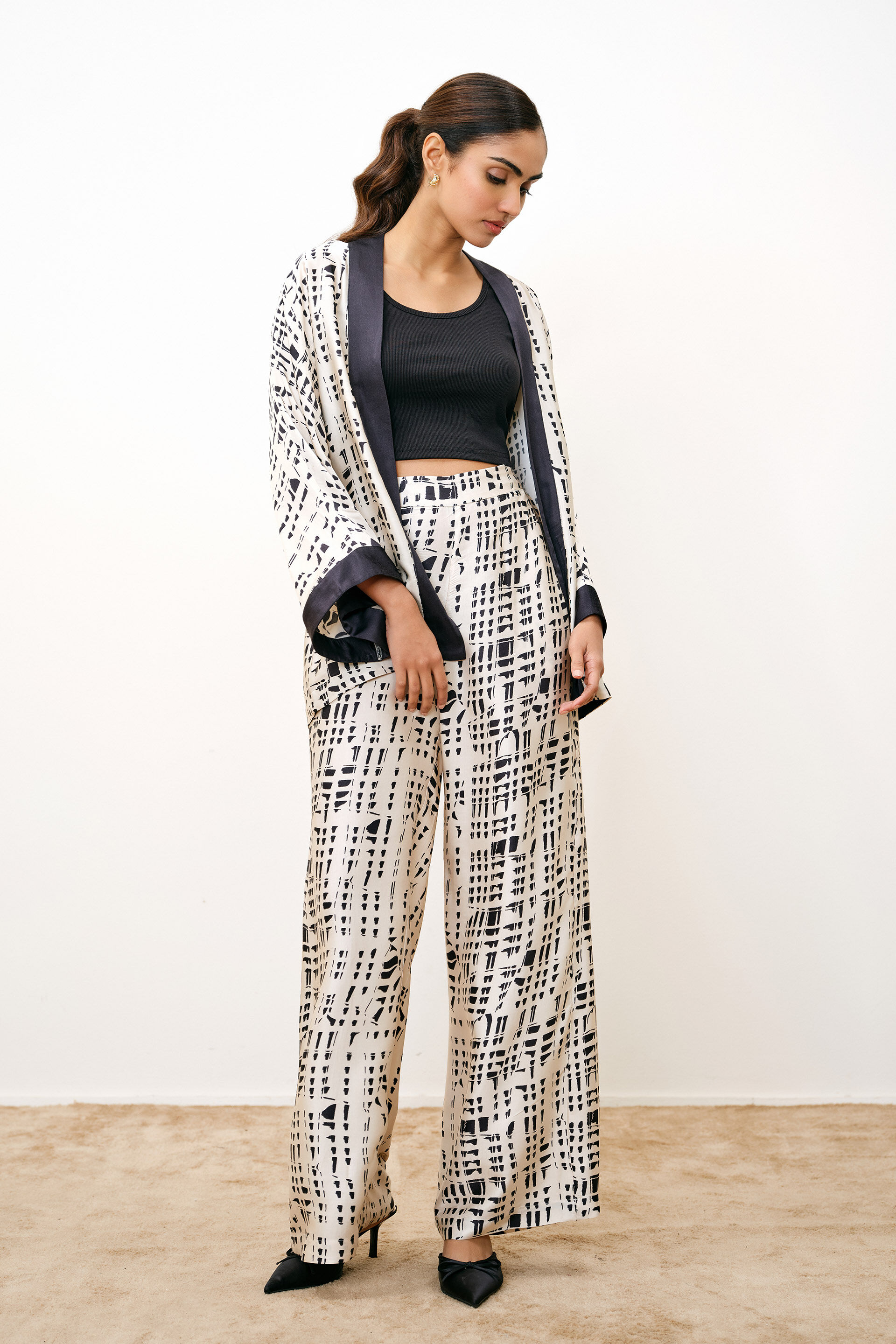 Printed Beige Modal Co-ord Set, Beige, image 5