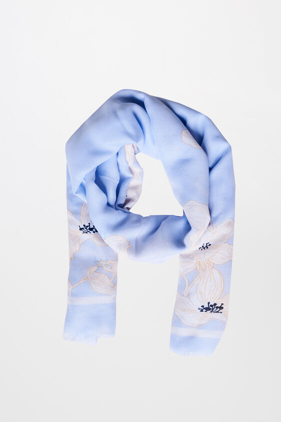 Blue Polyster Scarf, , image 1