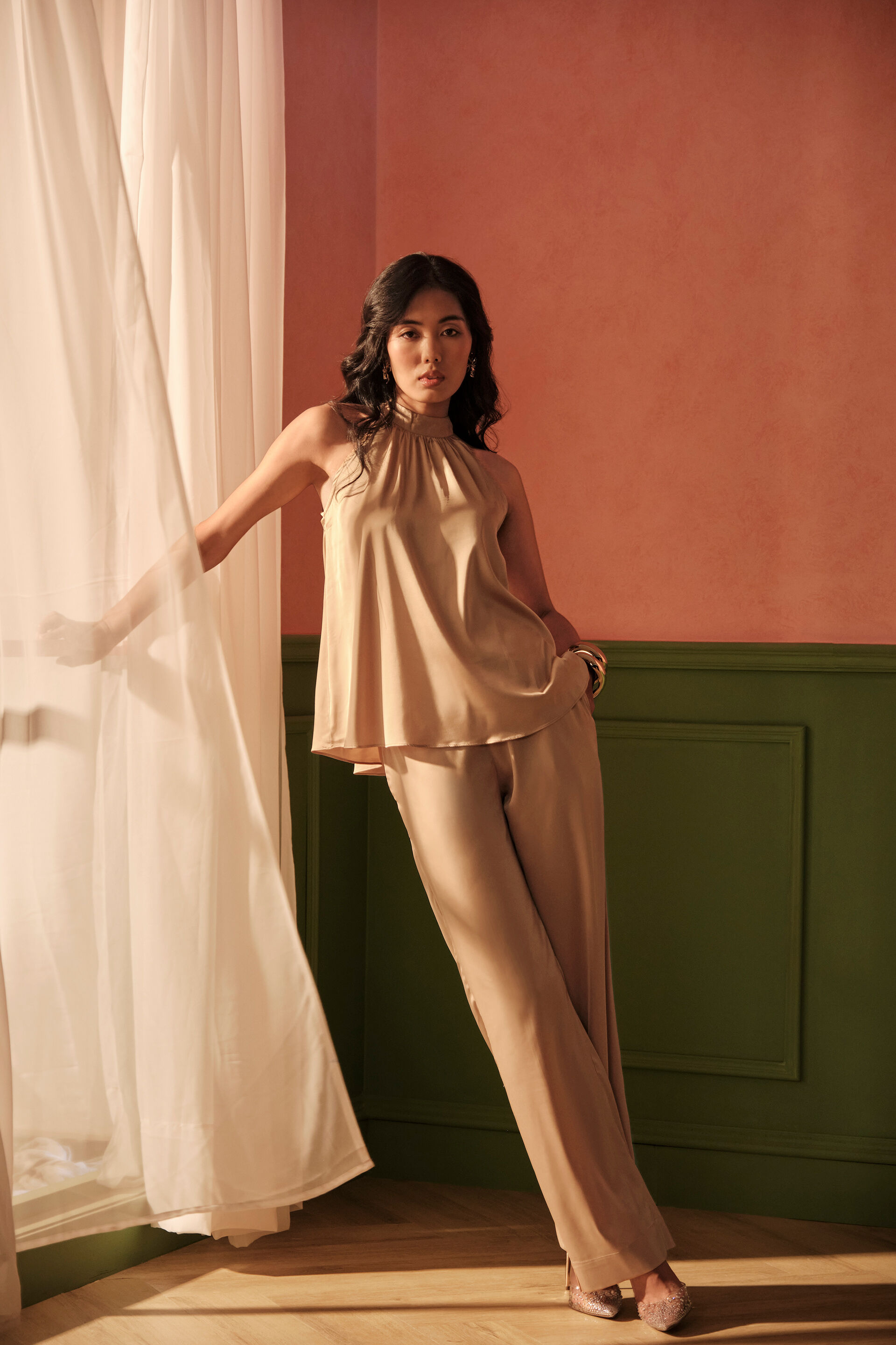 Golden Glow Co-ord Set, Gold, image 1