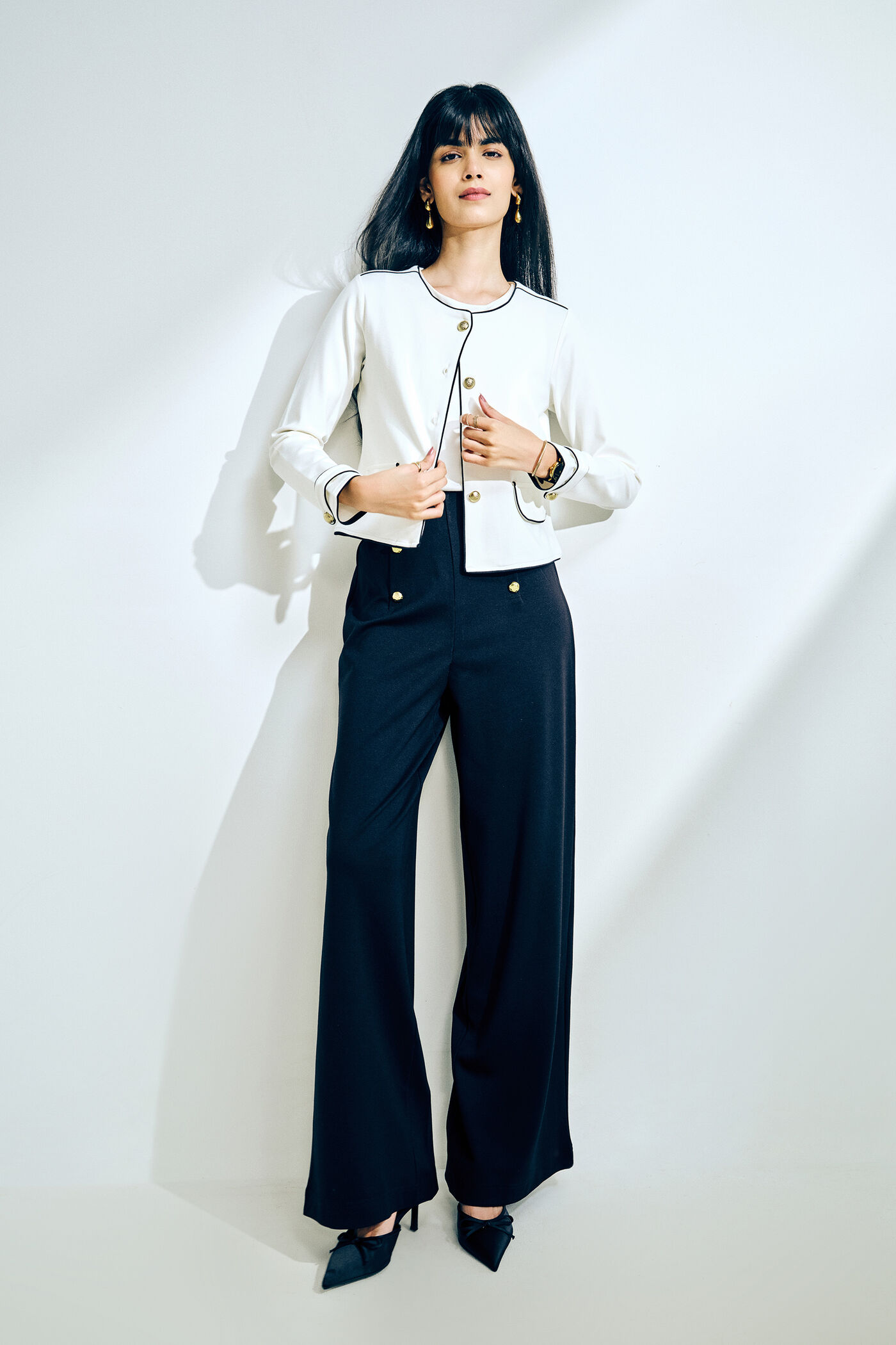 Clean Line Jacket Buy Clean Cut Jacket Online for Women from AND India F25P50JKNR_WHITE