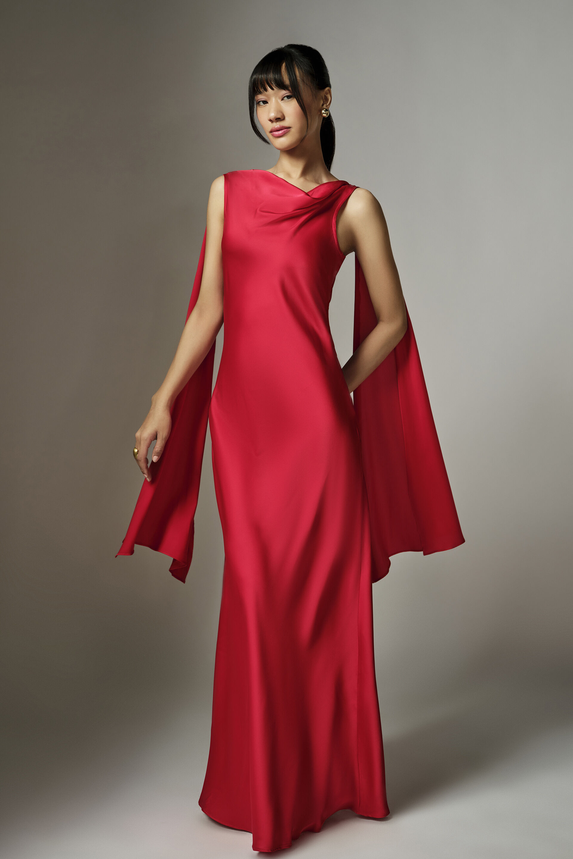 strapless open back dress Timeless Flame Red Ultra Soft Tie Knot Knitted Midaxi Dress