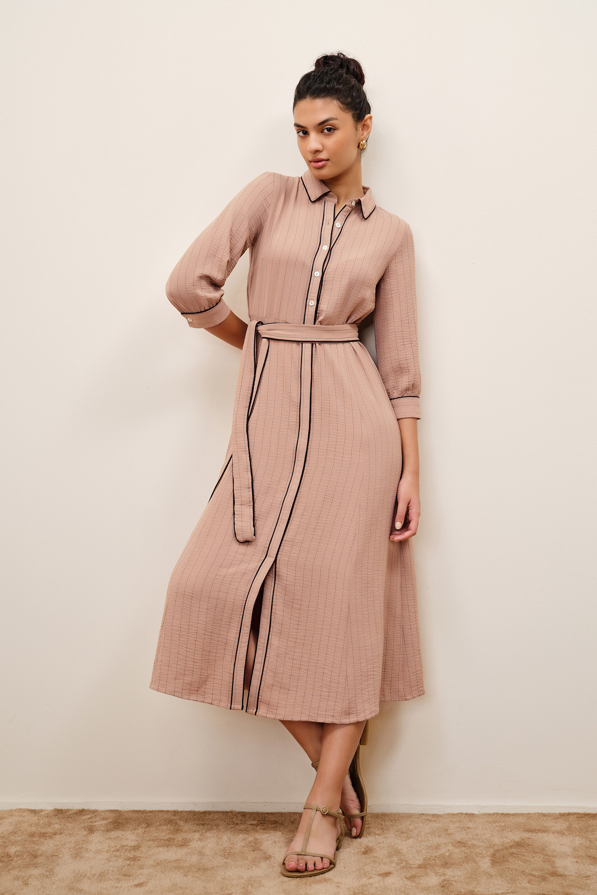 Veya Shirt Dress, Beige, image 4