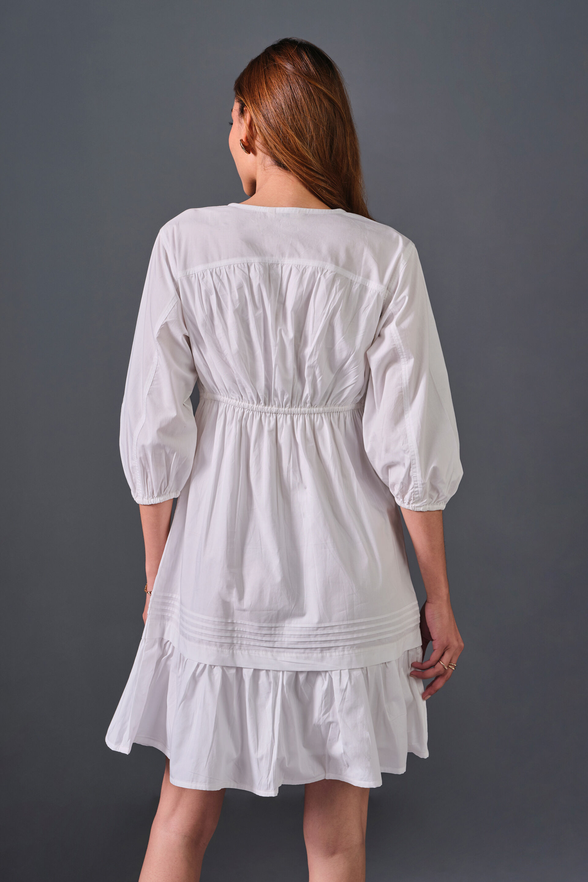 Daisy Dreams Cotton Dress, White, image 3