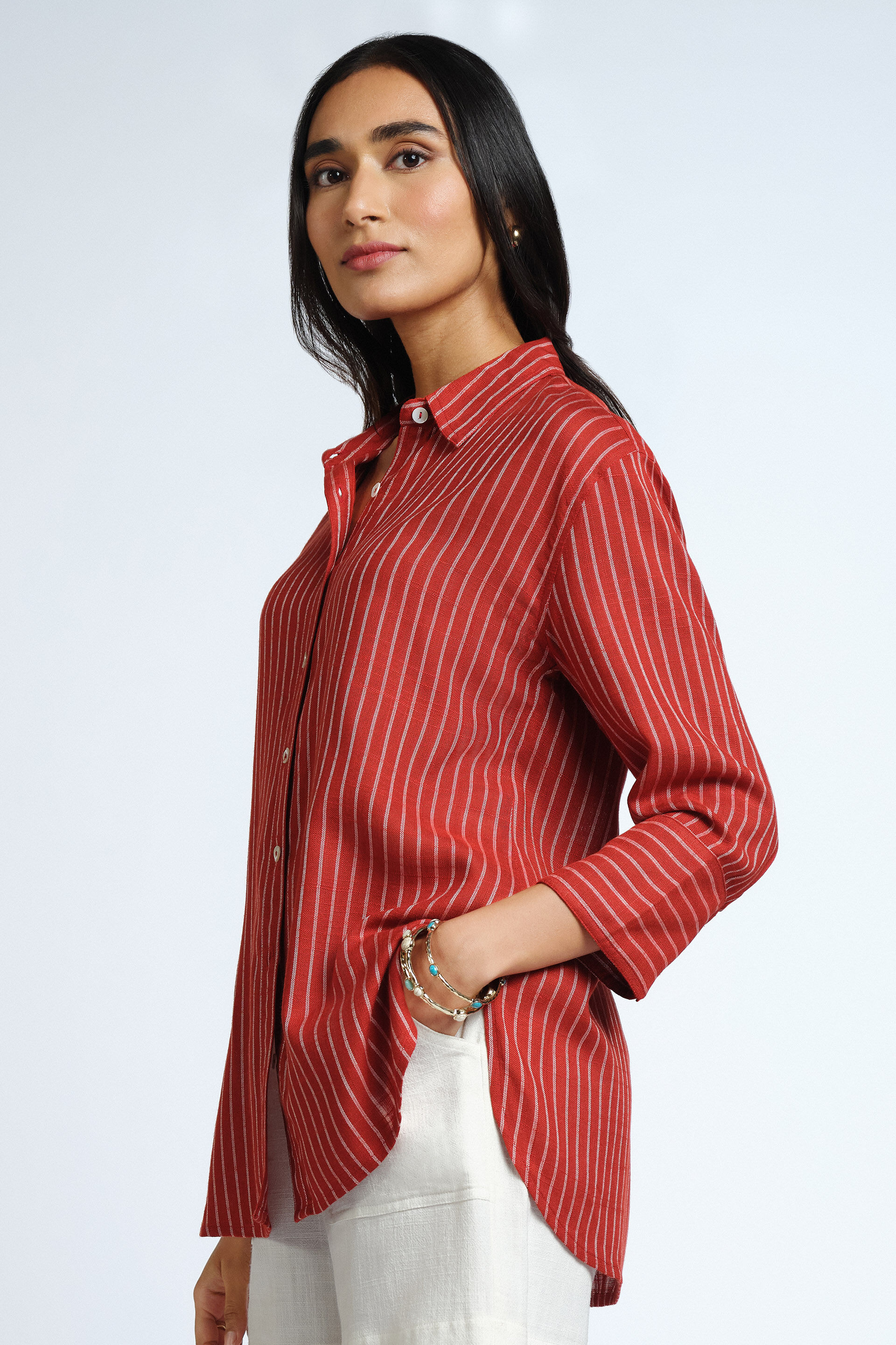 Rust Stripes Shirt, Rust, image 4