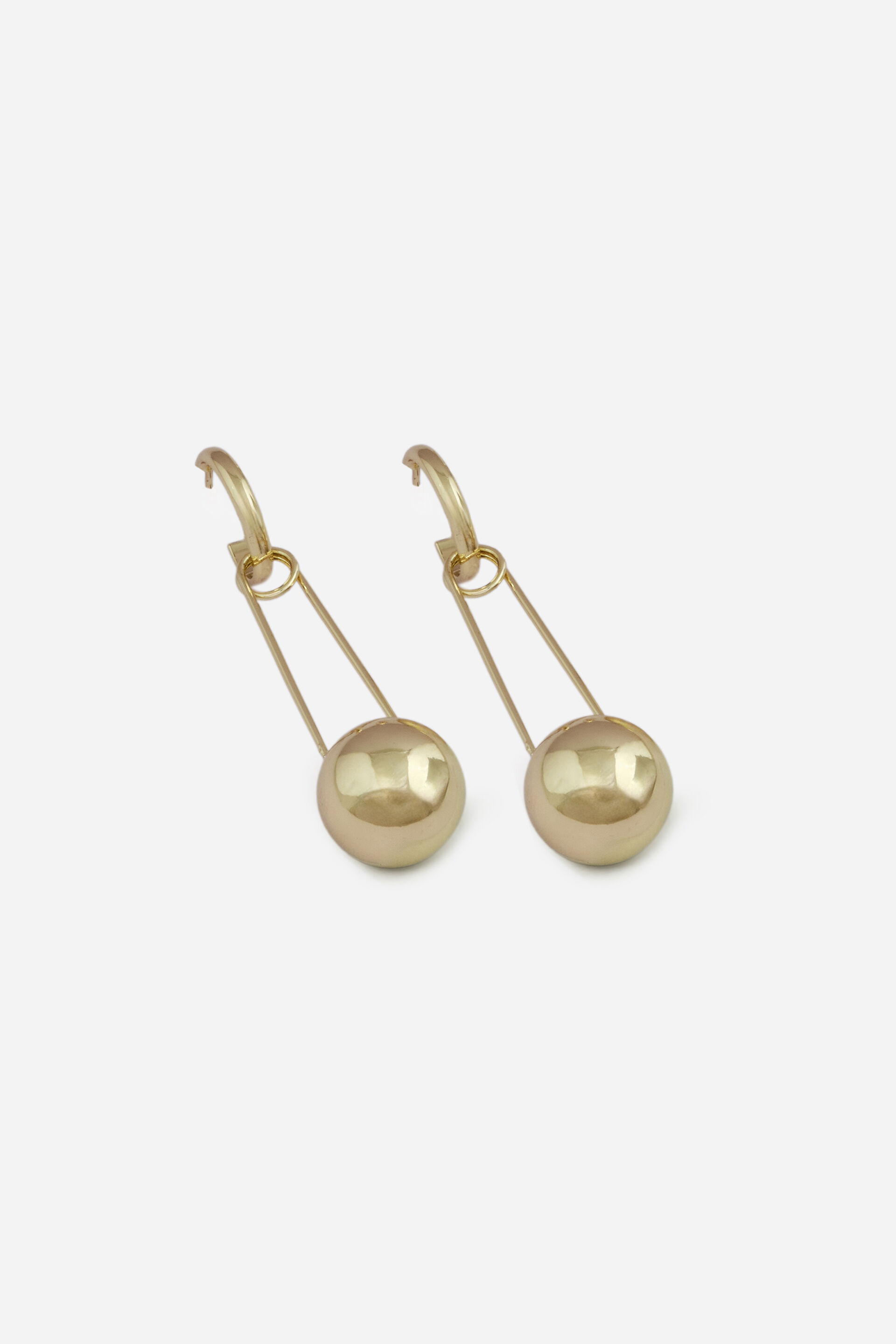 Gold Abstract Drop Earrings, , image 2